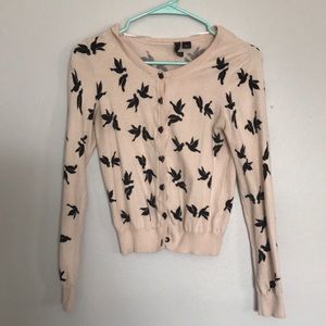 Blush bird cardigan